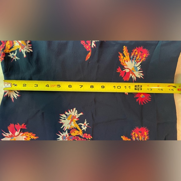 Madewell Silk Poppy Dress Cactus Flower Navy Mini - Picture 11 of 12